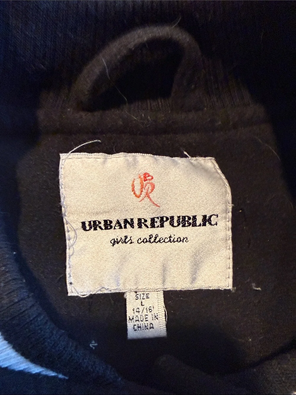Urban Republic Girls Black & White Varsity Bomber Jacket Size 14/16
